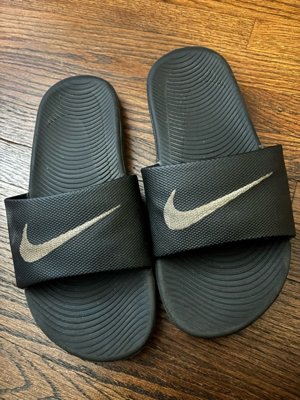 Nike Black Slide with Swoosh Accent